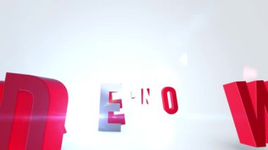 animasyon metin tasarımı modern tip animasyon beyaz arkaplan reklamında kırmızı