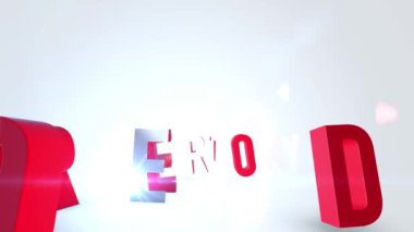 animasyon metin tasarımı modern tip animasyon beyaz arkaplan reklamında kırmızı