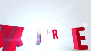 animasyon metin tasarımı modern tip animasyon beyaz arkaplan reklamında kırmızı