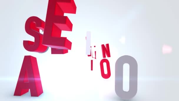 Geanimeerde Tekst Motion Design Modern Type Animatie Rood Witte Achtergrond — Stockvideo