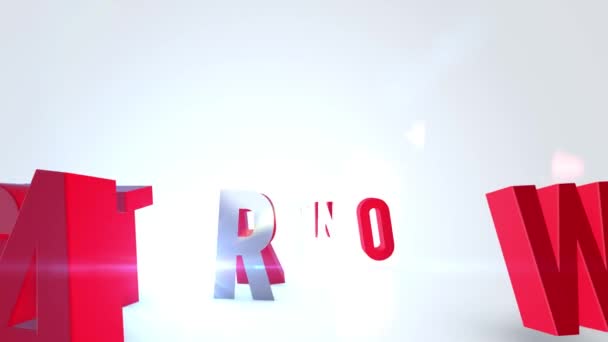 Animación Texto Movimiento Diseño Moderno Tipo Animación Rojo Sobre Fondo — Vídeo de stock