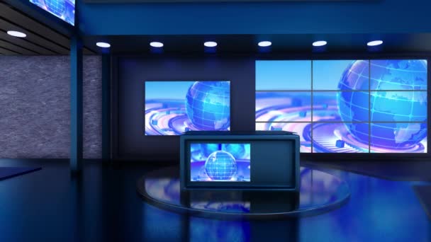 3D虚拟电视演播室新闻 — 图库视频影像