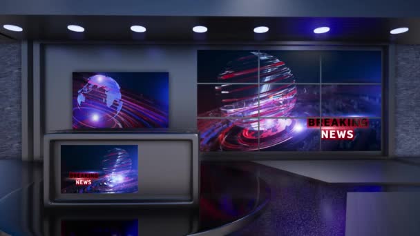 3D虚拟电视演播室新闻 — 图库视频影像