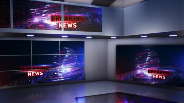 Noticias Última Hora Virtual Studio Noticias — Vídeo de stock
