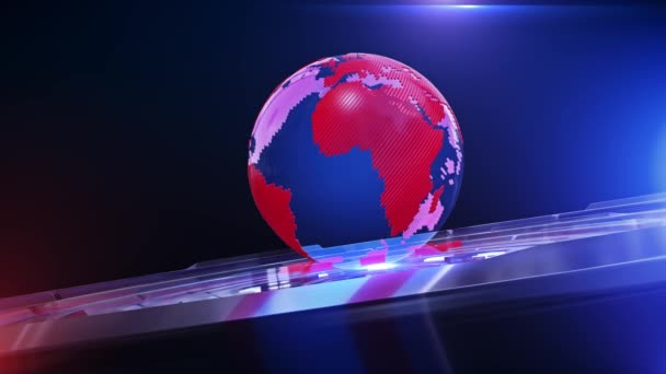 World News Háttér Digitális Világ Megrendítő Hírek Studio Háttér Hírek — Stock videók