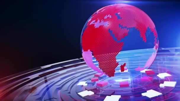 World News Háttér Digitális Világ Megrendítő Hírek Studio Háttér Hírek — Stock videók