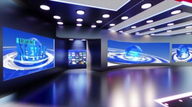 3D Sanal Haber Stüdyosu Arkaplan Döngüsü