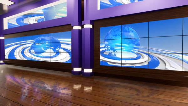 Virtual News Studio Illustration — Stock Photo, Image