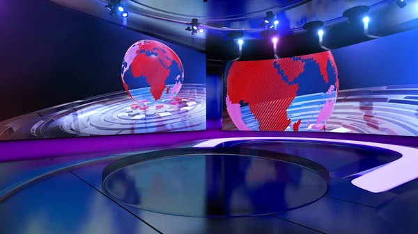 Virtual News Studio Illustration — Stock Photo, Image