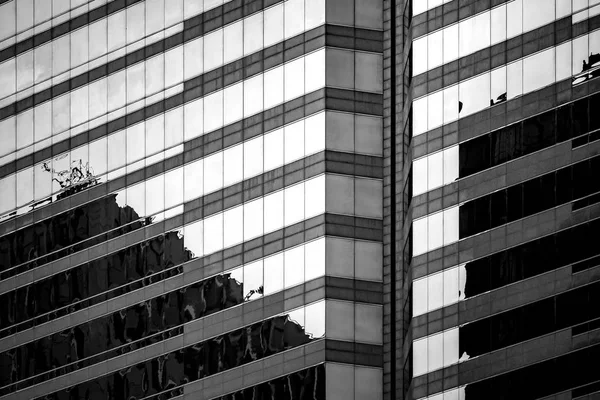 Commercial Building Close Up in Black and White — Stock Photo, Image