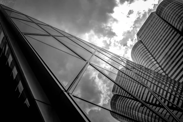 Commercial Building Close Up in Black and White — Stock Photo, Image