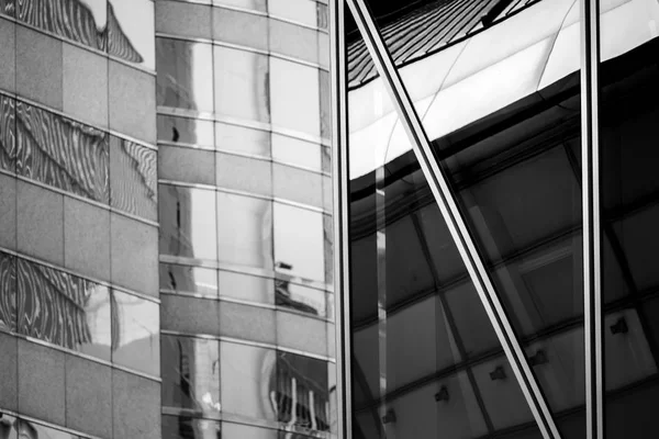 Commercial Building Close Up in Black and White — Stock Photo, Image