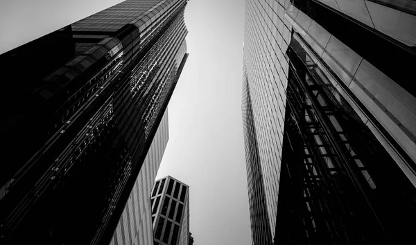 Commercial Building Close Up i svart och vitt — Stockfoto