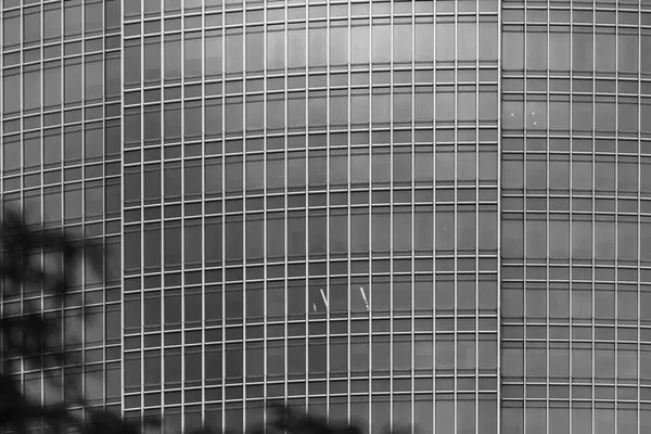 Edificio comercial de cerca en blanco y negro — Foto de Stock