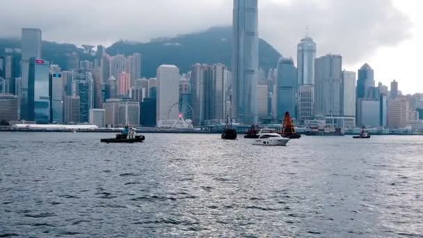 Hong Kong, China, March 22, 2019: Slow Motion of Tourists visiting the Avenue of the Stars. The Avenue of Stars is located along the Victoria Harbor in Hong Kong. And reopen in 2019 — Stock Video