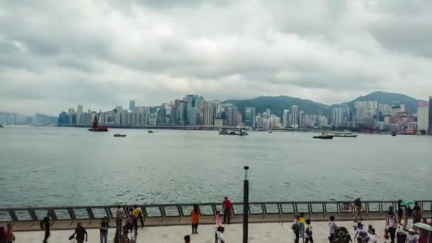 Hong Kong China March 2019 Time Lapse Tourists Visiting Avenue — Stock Video