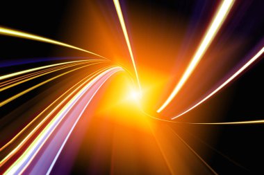 Şehirdeki gece trafiği ışıklarının soyut görüntüsü