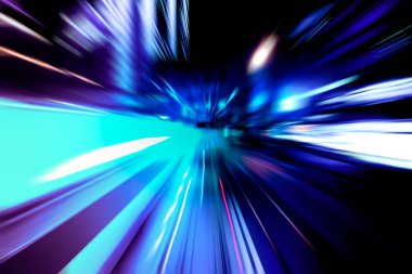 Şehirdeki gece trafiği ışıklarının soyut görüntüsü