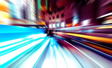Şehirdeki gece trafiği ışıklarının soyut görüntüsü