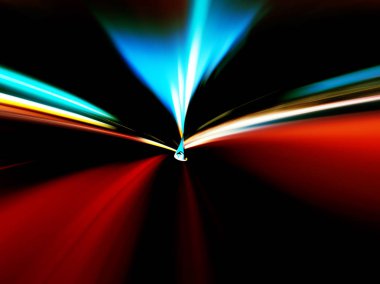 Şehirdeki gece trafiği ışıklarının soyut görüntüsü