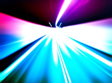 Şehirdeki gece trafiği ışıklarının soyut görüntüsü