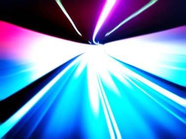 Şehirdeki gece trafiği ışıklarının soyut görüntüsü