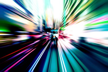Şehirdeki gece trafiği ışıklarının soyut görüntüsü