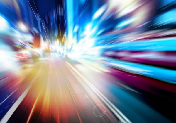 Gambar abstrak jalur lampu lalu lintas malam di kota — Stok Foto