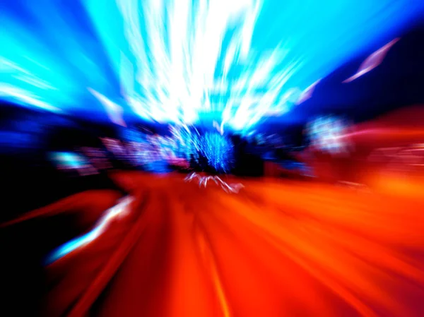 Abstract beeld van nachtelijke lichtpaden in de stad — Stockfoto