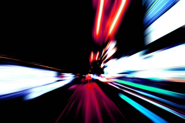 Abstrakt bild av nattliga trafikljusspår i staden — Stockfoto