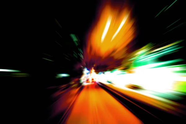 Абстрактное изображение ночных светофоров в городе — стоковое фото