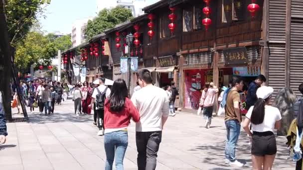 Sanfang Qixiang Şeritli Yedi Sokak Fuzhou Çin Nisan 2019 Sanfang — Stok video