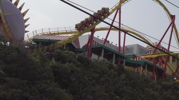 Lambat gerak Cable Car cara untuk pegunungan — Stok Video