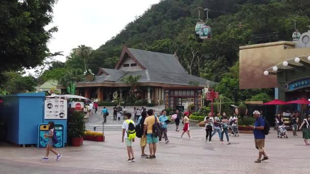 Touriste jouant dans Ocean Park — Video