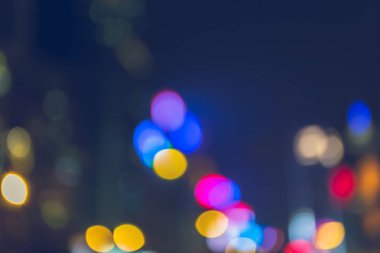 Açık Gece Şehri Bokeh soyut arkaplanı