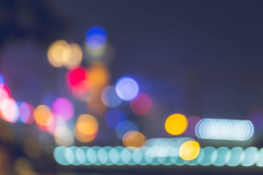 Açık Gece Şehri Bokeh soyut arkaplanı
