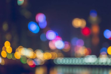 Açık Gece Şehri Bokeh soyut arkaplanı