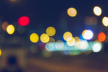 Açık Gece Şehri Bokeh soyut arkaplanı