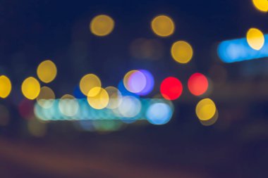 Açık Gece Şehri Bokeh soyut arkaplanı