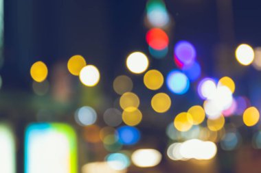 Açık Gece Şehri Bokeh soyut arkaplanı