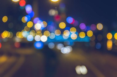 Açık Gece Şehri Bokeh soyut arkaplanı