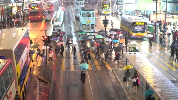 Χονγκ Κονγκ Κίνα Μαΐου 2019 Αργή Κίνηση Πλήθους Που Περπατά — Αρχείο Βίντεο