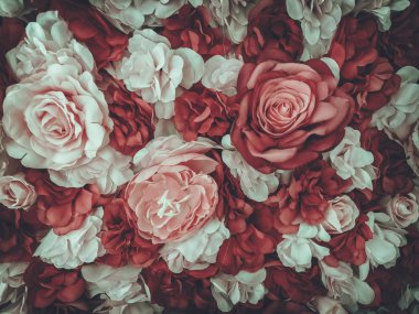 Güzel Yapay Çiçekler Arkaplanı, Vintage tarzı; 