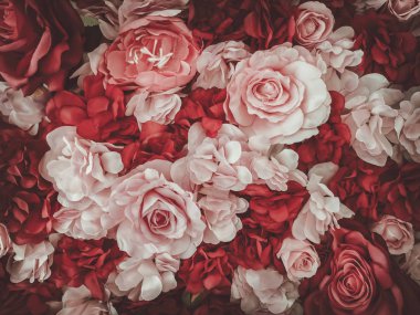 Güzel Yapay Çiçekler Arkaplanı, Vintage tarzı; 