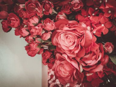 Güzel Yapay Çiçekler Arkaplanı, Vintage tarzı; 