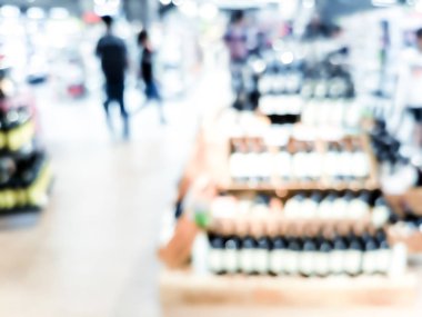 Süpermarket mağaza bokeh ile bulanıklık arka plan 
