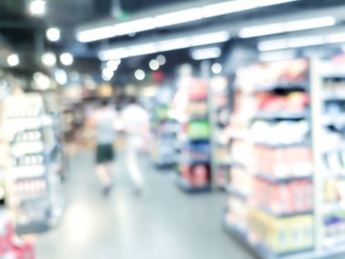 Süpermarket mağaza bokeh ile bulanıklık arka plan 
