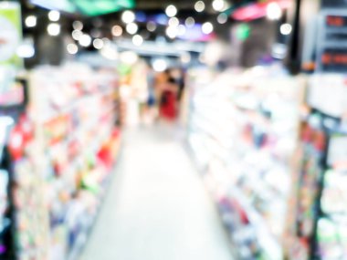 Süpermarket mağaza bokeh ile bulanıklık arka plan 