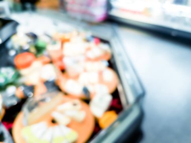 Süpermarket mağaza bokeh ile bulanıklık arka plan 