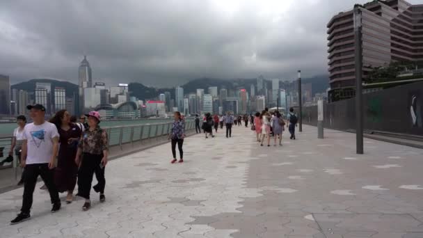 Hong Kong China Junio 2019 Turistas Visitando Avenida Las Estrellas — Vídeos de Stock